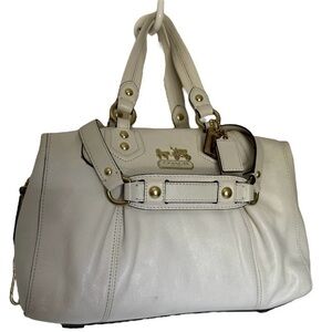 Coach Off White Leather Hobo Shoulder Bag Madison Sabrina Convertible Satchel
